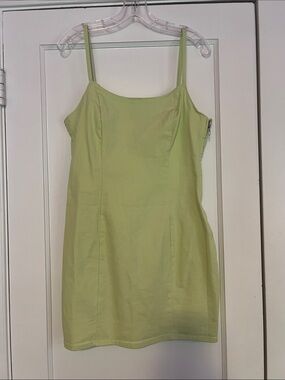 NWT- Divided by H&M Lime Green Spaghetti Strap Mini Dress
